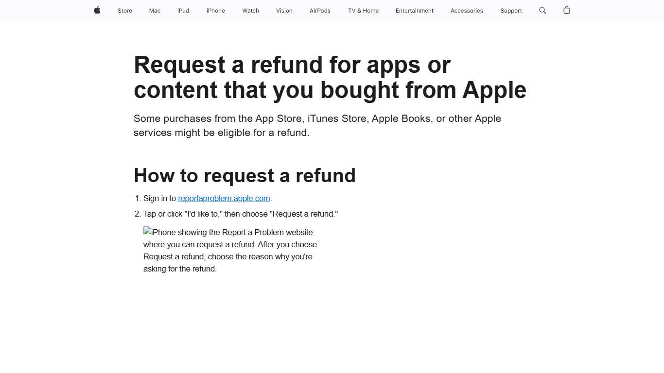 Request a refund for apps or content that you bought from Apple - Apple Support (CA)